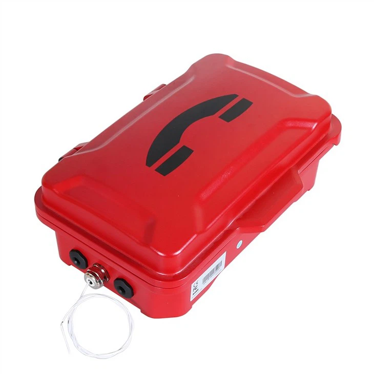 Red Color Weatherproof Telephone, Full Keypad, Wall-Mounting